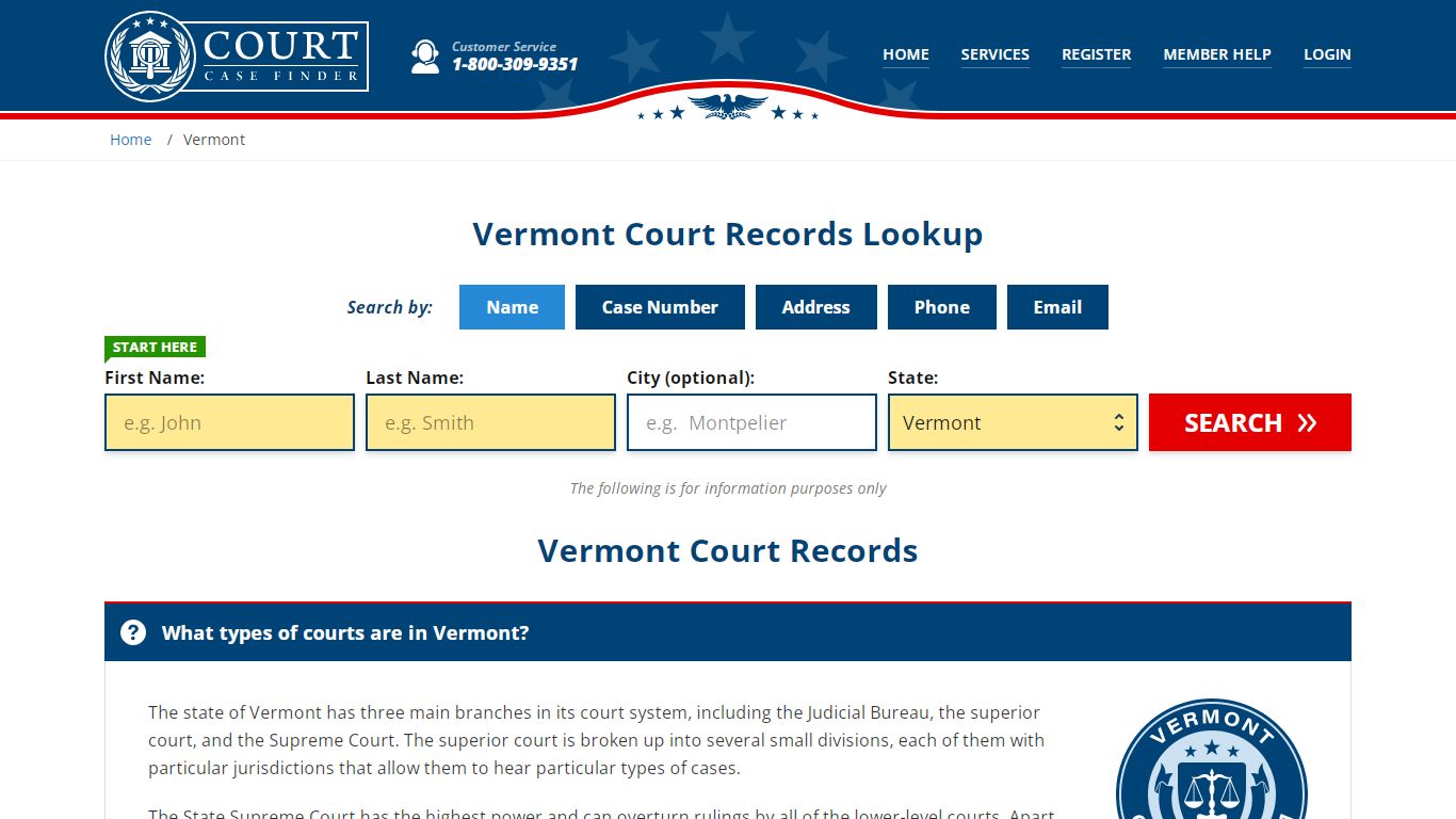 Vermont Court Records Lookup - VT Court Case Search