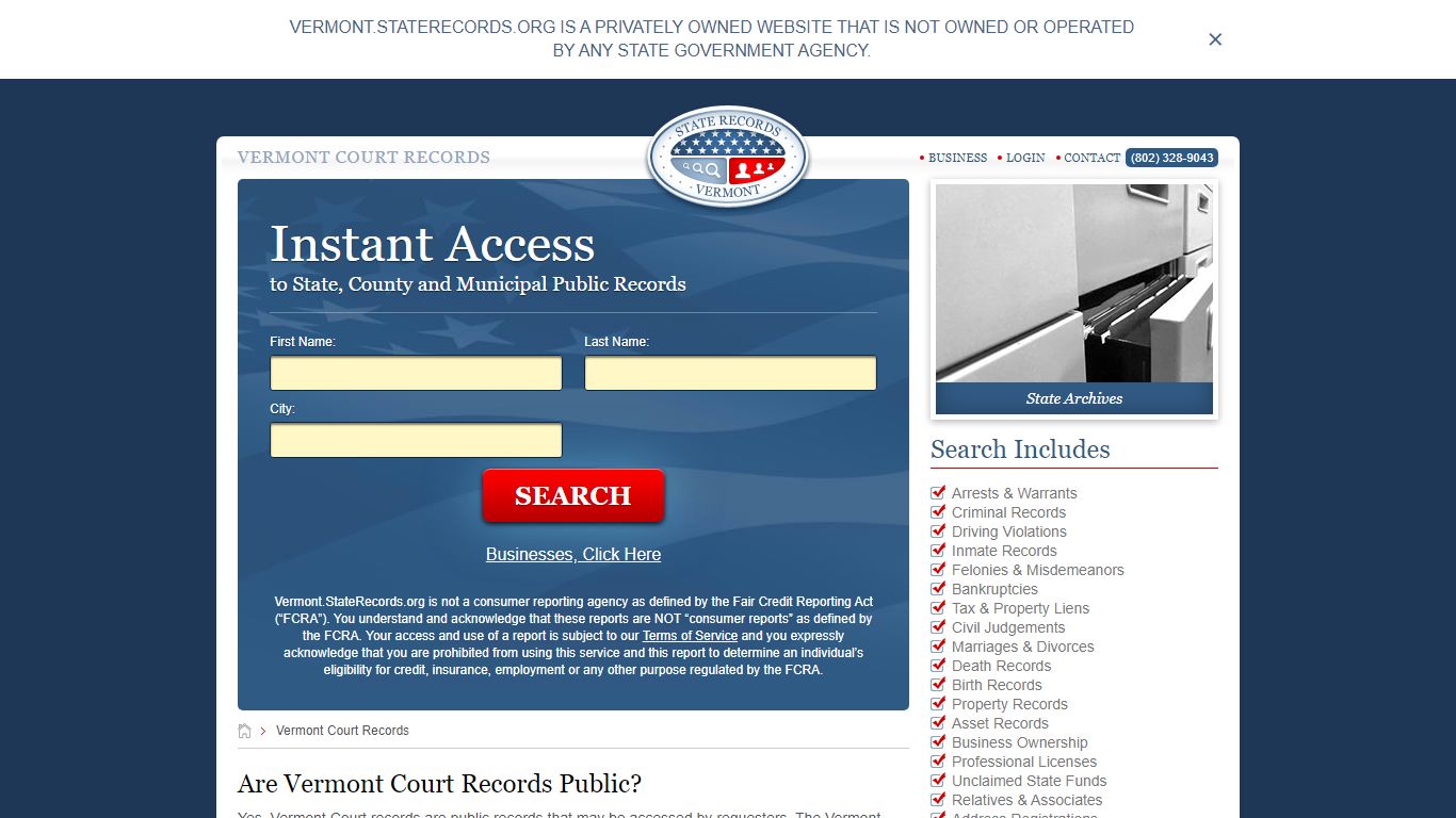 Vermont Court Records | StateRecords.org